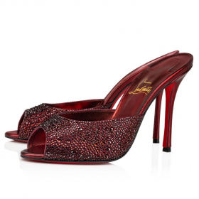 Christian Louboutin Dom Dolly Strass Miúileanna 100 mm Suede Strass Embellishment Dearg