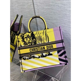 Dior Mheán Leabhar Tote Mála Buà D-Jungle Pop Bróidnéireacht