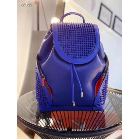 Christian Louboutin Explorafunk Backpack Calf Leathar Spikes Gorm Dorcha