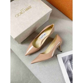 Jimmy Choo Grá 65 Calf Leathar Caidéil JC Feathal Nude