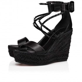 Christian Louboutin Chocazeppa Spikes Sandals 120mm Calf Leathar Black