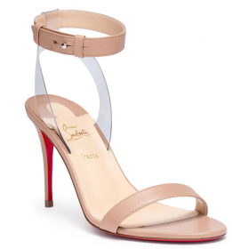 Christian Louboutin Jonatina 85 PVC Sandals Leathair Nude Críostaí Louboutin Bróga