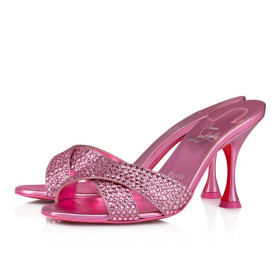 Christian Louboutin Mariza Ar Ais Strass 85 Mm Miúileanna Sandals Glam Críostaí Louboutin Bróga