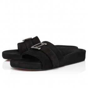 Christian Louboutin Varsimule Bizz Sandals Leathar Dubh Christian Louboutin Bróga
