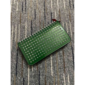 Christian Louboutin Panettone Sparán Grained Lao Leathar agus Spikes Glas