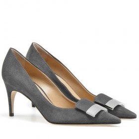Sergio Rossi SR1 Caidéil 75mm Grey Suede