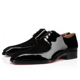 Christian Louboutin Derby Marco Spikes Maol Dubh/dubh Calf