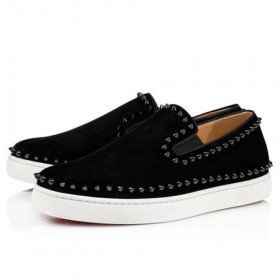 Christian Louboutin Ãseal-barr Pik Bád Dubh/dubh Veau Velours Sneaker