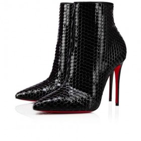 Christian Louboutin Spikita Booty mar Sin Kate 100 mm Dubh/lín Dubh Paitinne