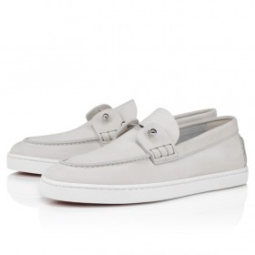Christian Louboutin Chambeliboat Boat Women Shoes Reversed Leather Albatre
