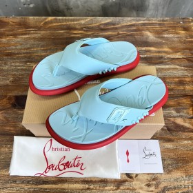 Christian Louboutin Men Flip Flop Sandals Rubber Blue