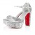 Christian Louboutin Sandaloo Mini Paillettes 130 Mm Strappy Sandals Crepe Satin And Sequins Version Silver