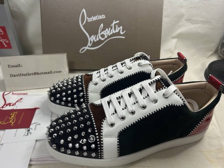 Christian Louboutin Louis Junior Spikes Sneakers Veau Velours Multi