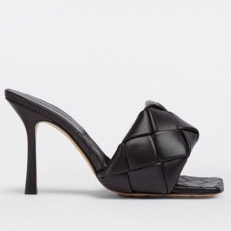 Bottega Veneta Lido Sandali Nero Intrecciato In Pelle Bottega Veneta Scarpe