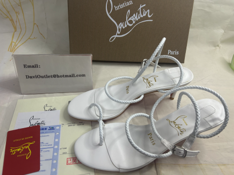 Christian Louboutin Hibaq 55 Mm Sandali In Nappa Bianca Christian Louboutin Store