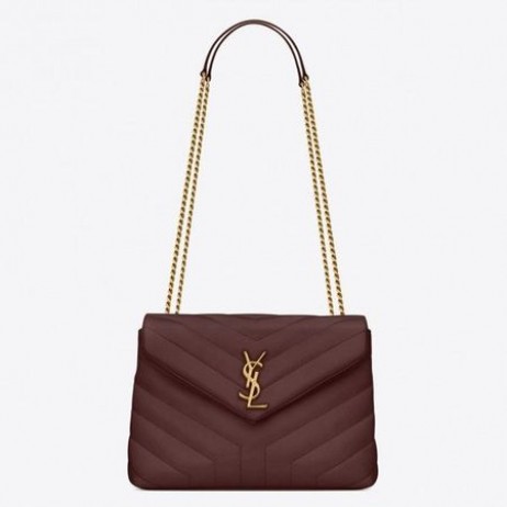 Saint Laurent Loulou Piccola Borsa Bordeaux In Pelle Matelasse Saint Laurent Borse