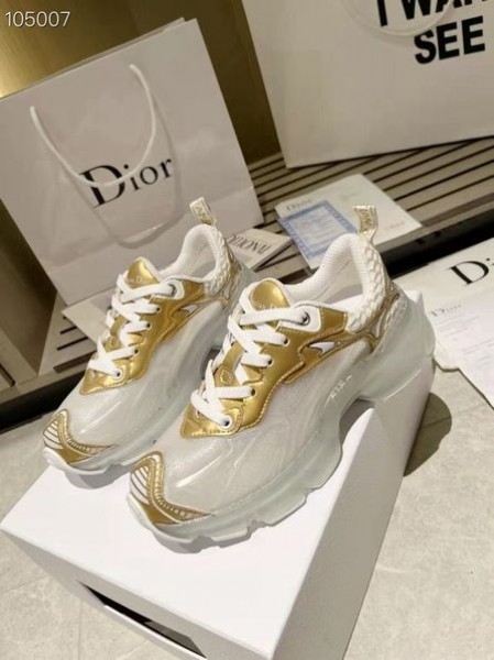 Dior Vibe Sneaker Bianco Maglia Oro-Tono Di Tessuto Tecnico