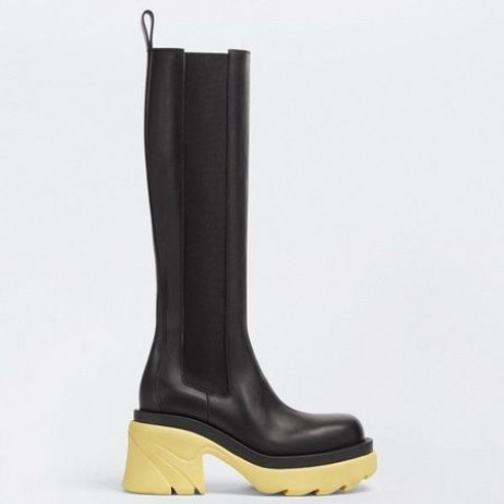 Bottega Veneta Flash Stivali al Ginocchio Giallo Suola Bottega Veneta Stivali