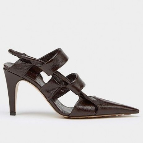Bottega Veneta BV Punto Slingback Sandali Cioccolato pelle di Agnello Bottega Veneta Scarpe
