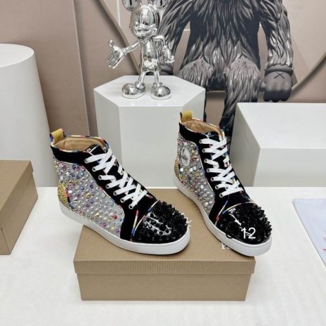 Christian Louboutin Lou Picchi di Alta top Sneakers in vernice Multicolor