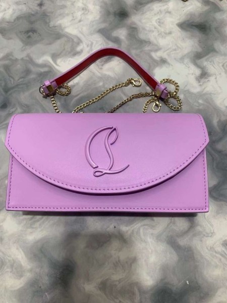 Christian Louboutin Loubi54 Clutch In Nappa Lilla Christian Louboutin Borse