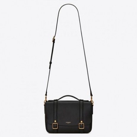 Saint Laurent Scuola Borsa Nera In Pelle Di Vitello Saint Laurent Borse