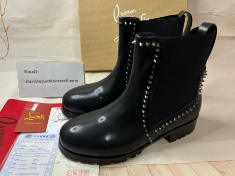 Christian Louboutin Fuori Lina Impreziosito Di Pelle Alla Caviglia BootsChristian Louboutin Scarpe