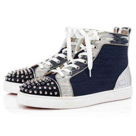 Christian Louboutin Lou Picchi Orlaato Versione Marine In Pelle Scamosciata