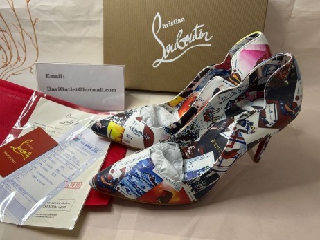 Christian Louboutin Pompe di Pulcino Caldo 100 mm Multi/lin Multi Vitello