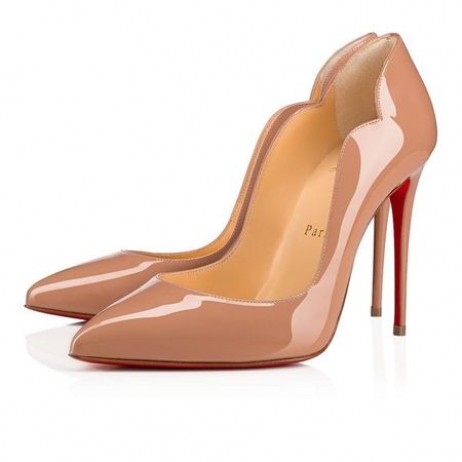 Christian Louboutin Pompe di Pulcino Caldo 100 mm Nude Brevetto vitello