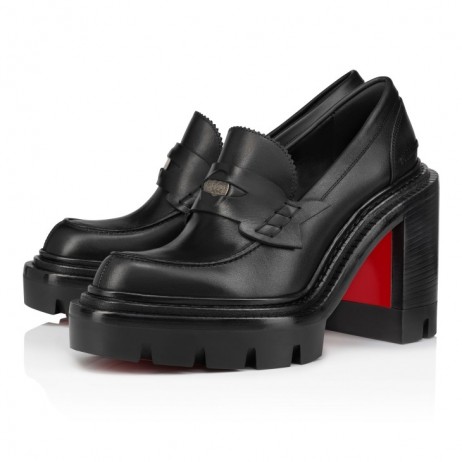 Christian Louboutin College Pump 100 Mm Pumps Waxed Calf Leather Black