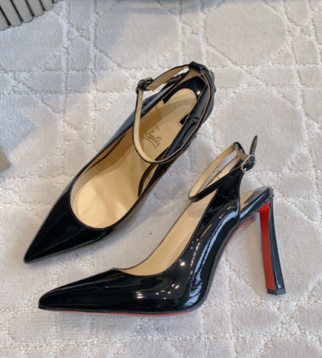 Christian Louboutin Condora Strap 100 Mm Pumps Patent Leather Black