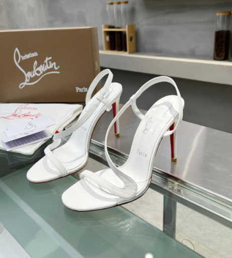 Christian Louboutin Rosalie 100Mm Sandals Kid Leather Bianco
