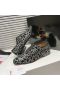 Christian Louboutin Greggy Pulcino Stringate Royal Velluto Ricamo Argento