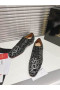 Christian Louboutin Greggy Pulcino Stringate Royal Velluto Ricamo Argento