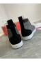 Christian Louboutin Lou Picchi Orlato di Alta-top Sneakers in vernice e Tessuto Nero Grigio