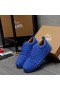 Christian Louboutin Louis Junior Spikes Scarpe Da Ginnastica Veau Velours Blu