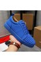 Christian Louboutin Louis Junior Spikes Scarpe Da Ginnastica Veau Velours Blu