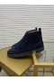 Christian Louboutin Louis Orlato Di Alta Top Sneakers Veau Velours Blu Navy