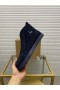 Christian Louboutin Louis Orlato Di Alta Top Sneakers Veau Velours Blu Navy