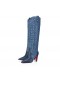 Christian Louboutin Santia Botta 85 Mm Stivali Nappa Di Pelle E Denim