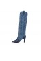 Christian Louboutin Santia Botta 85 Mm Stivali Nappa Di Pelle E Denim