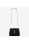 Saint Laurent Di Velluto Nero Piccolo Loulou Catena Di Borsa