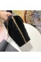 Saint Laurent Di Velluto Nero Piccolo Loulou Catena Di Borsa