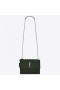 Saint Laurent Tramonto Medio Di Borsa Verde Di Coccodrillo Goffrato Pelle
