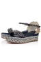 Christian Louboutin 60 mm Denim/lin Denim di Cotone Sandalo