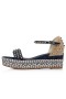 Christian Louboutin 60 mm Denim/lin Denim di Cotone Sandalo