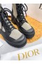 Dior D Principali Ankle Boot Taupe Tessuto In Pelle Di Vitello
