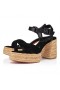Christian Louboutin Calakala 85 Mm Espadrillas in pelle Scamosciata E Pelle di Vitello Nero CL Scarpe Negozio