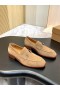 Christian Louboutin Chambelimoc Mocassini Pelle Scamosciata Pelle Di Vitello Marrone Chiaro